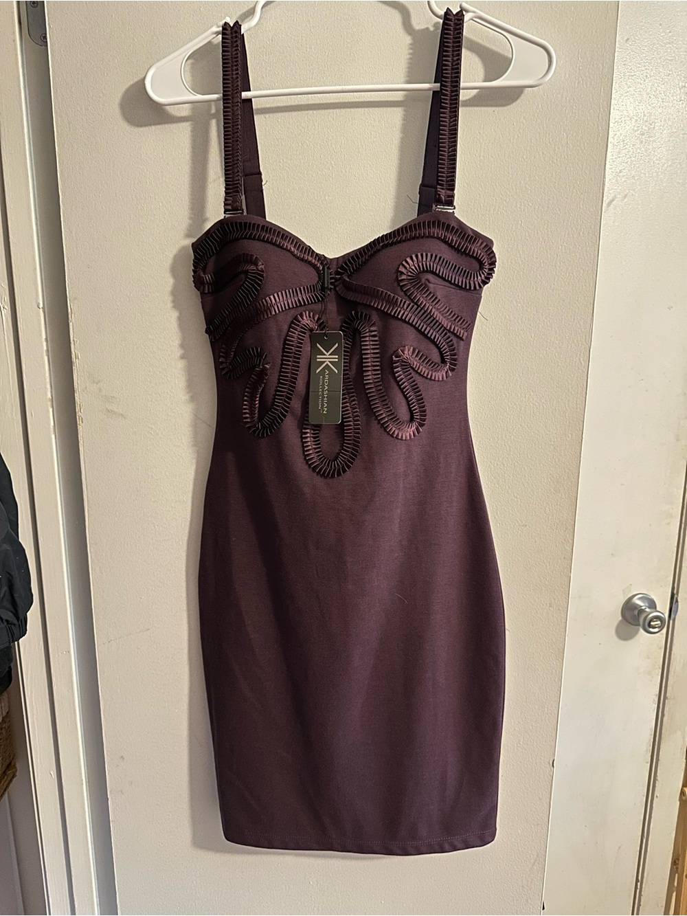 Kardashian Kollection Plum Sculpted Bodycon Dress